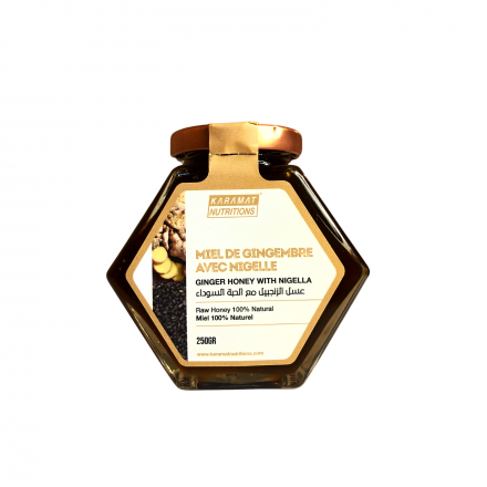 Miel de gingembre avec nigelle 100% naturel 250g - Karamat Nutritions
