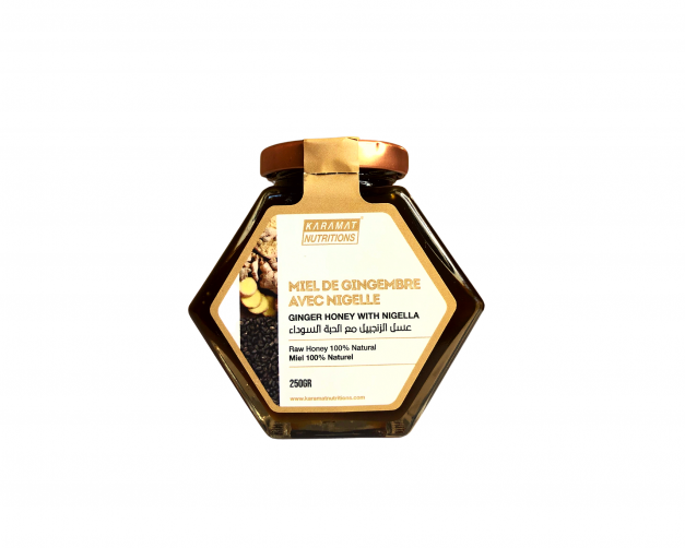 Miel de gingembre avec nigelle 100% naturel 250g - Karamat Nutritions