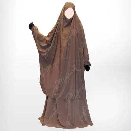 Jilbab 2 pièces manches papillon avec jupe - Al Manassik